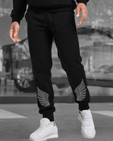 Men Black Drawstring Cotton Designer Jogger TrackPant