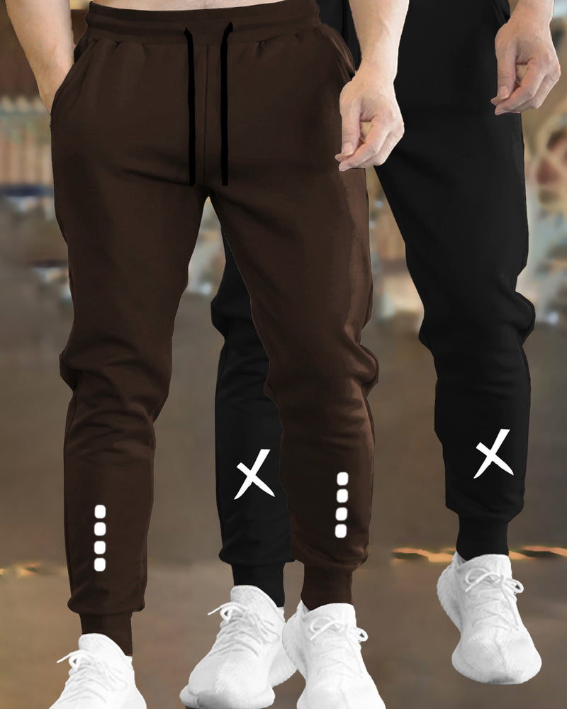 Men Trackpant Combo (Pack Of 2) - Brown & Black Trackpant