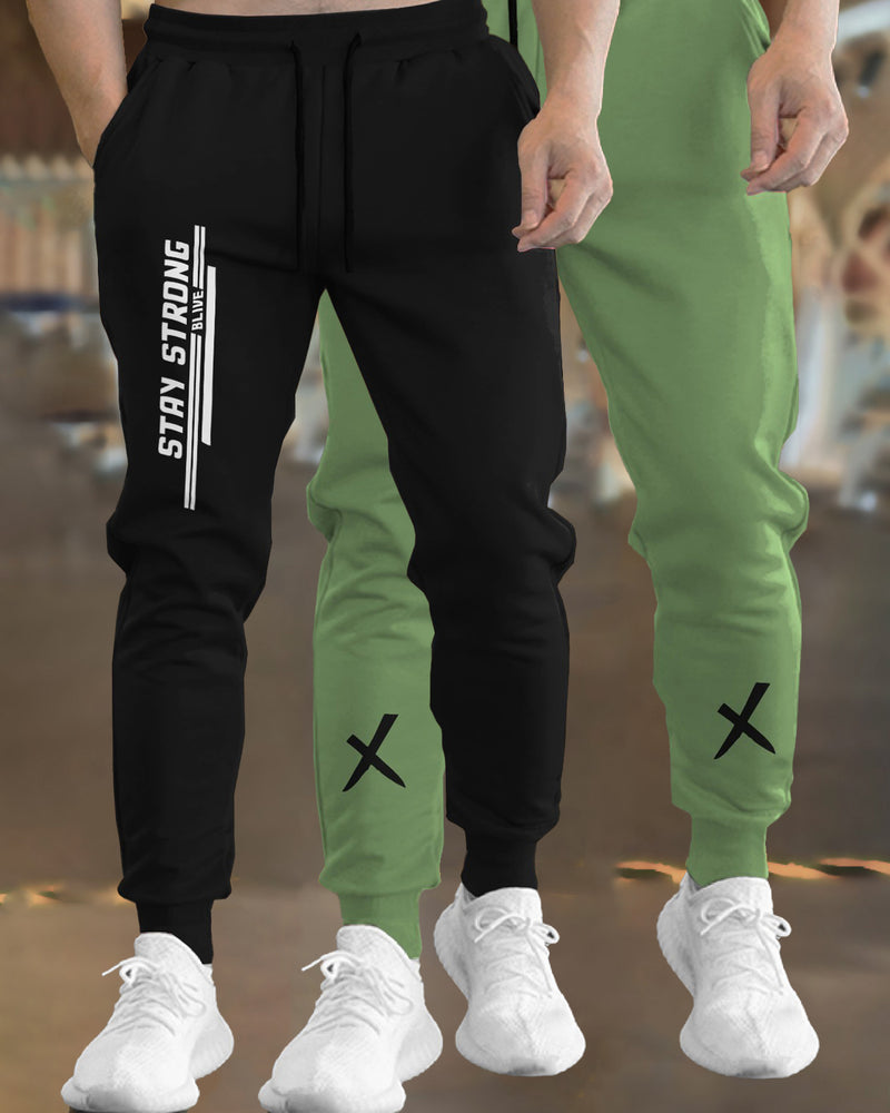 Trackpant Combo (Pack Of 2) - Black & Lightgreen Trackpants