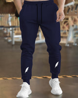 Men Navy Blue Feather TrackPant with Cuffed Ankles