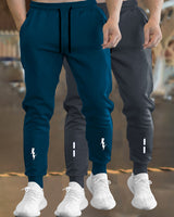 Men Trackpant Combo (Pack Of 2) - Airforce Blue & Charcoal Black Trackpants