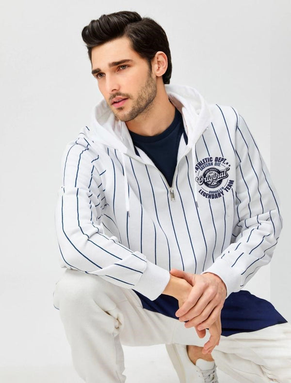 mens sweatshirt-WHITE STRIPED