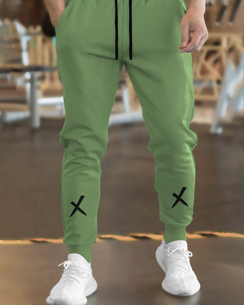 Men Polyester Light Green Track Pant