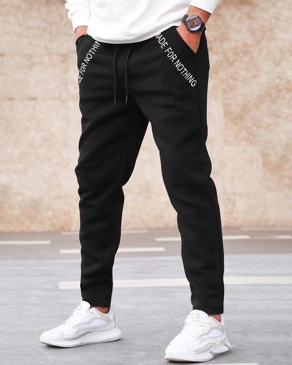 Men stylish Printed trackpant / Black