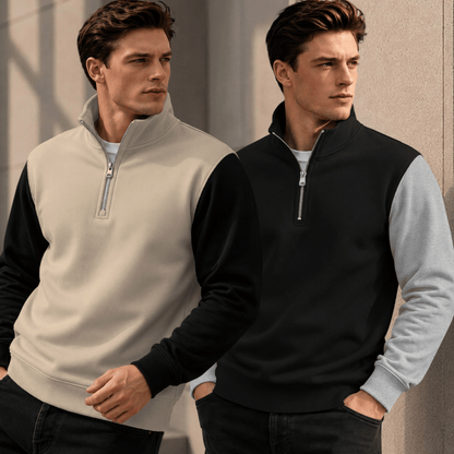 Men Dual Color High Neck Sweatshirts