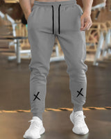 Men Light Grey Cuffed Track Pant