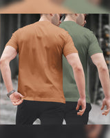 Pack of 2 Men Printed Round Neck Cotton Blend Multicolor T-Shirt