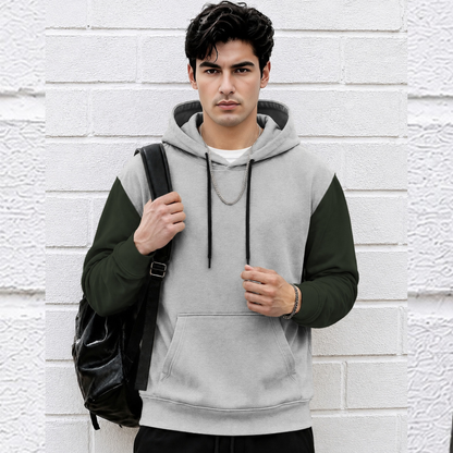 Men Dual Color Hooded Neck Winter Sweatshirts