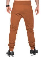 Men Plain Brown Cuffed Ankles Cotton Jogger TrackPant