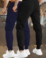 Men Trackpant Combo (Pack Of 2) - Navy Blue & Black Trackpants