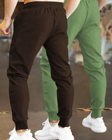 Men Joggers Combo (Pack Of 2) - Brown & Pale Green Joggers Trackpant