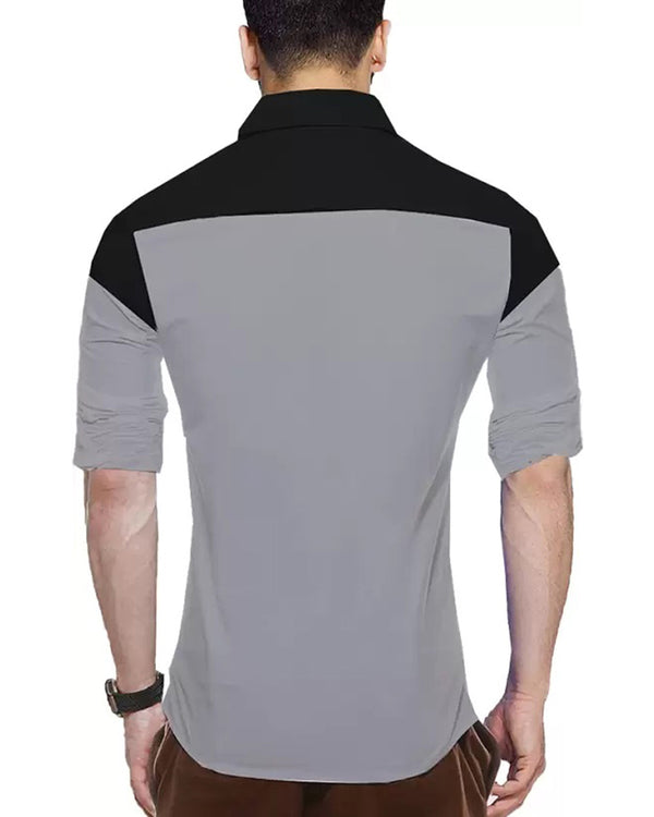 MEN SHIRT FULL HAND - BLACK - DARKGREY