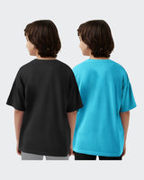 Kids T-Shirt COMBO - Black & Skyblue T-Shirts (Pack of 2)