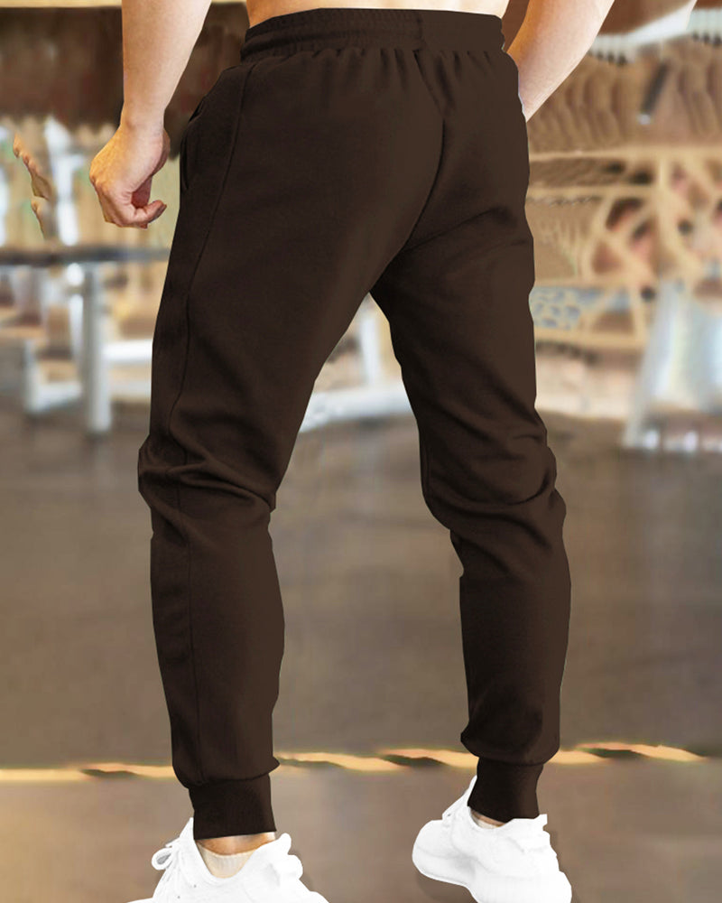 Men Brown Cuffed Track Pant