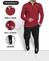 TRACKSUIT - MEN FULL SLEEVE T-SHIRT RED | BLACK TRACKPANT