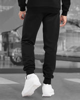 Men Black Drawstring Cotton Designer Jogger TrackPant