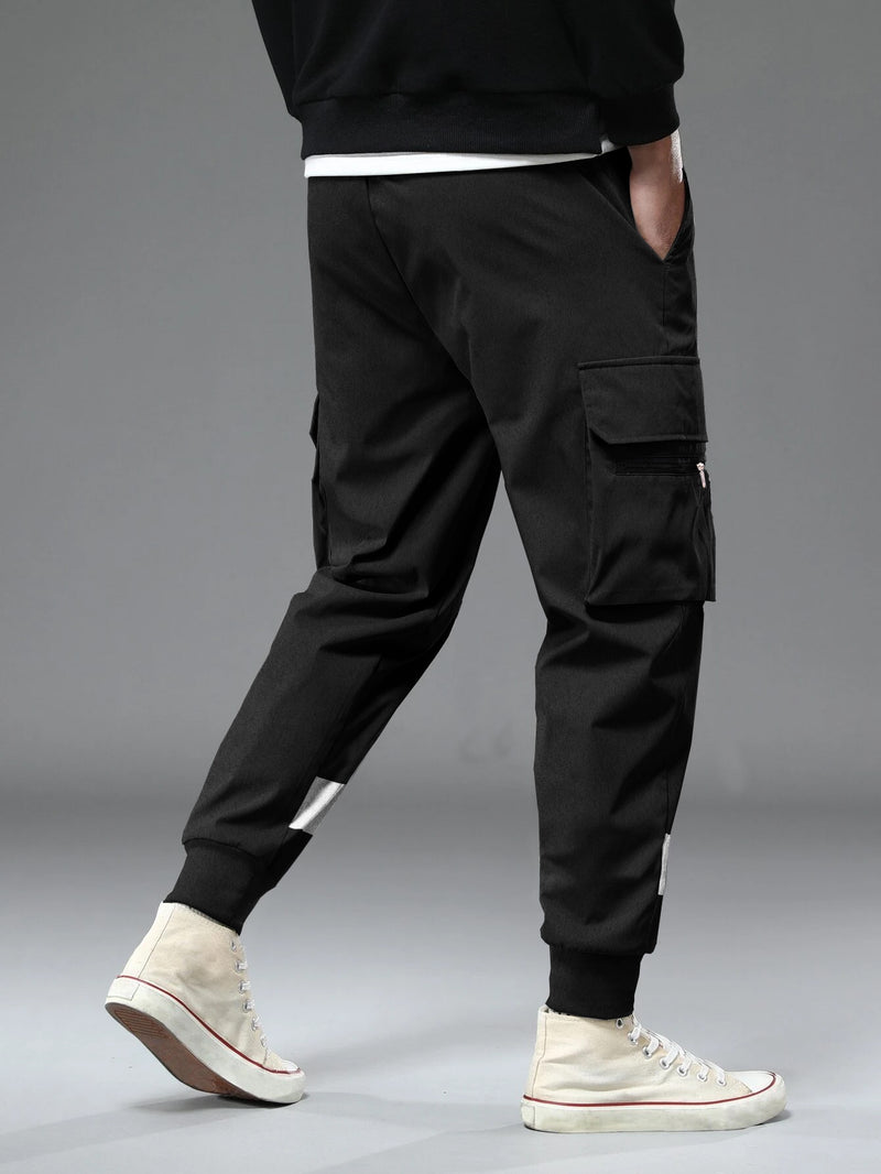 Men Black Printed Cargo Jogger