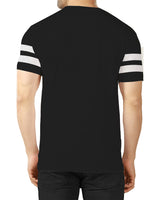 Men Round Neck Black Horizantal Striped T-shirt