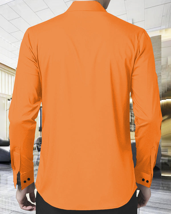 MEN PLAIN ORANGE FULL HAND SHIRT