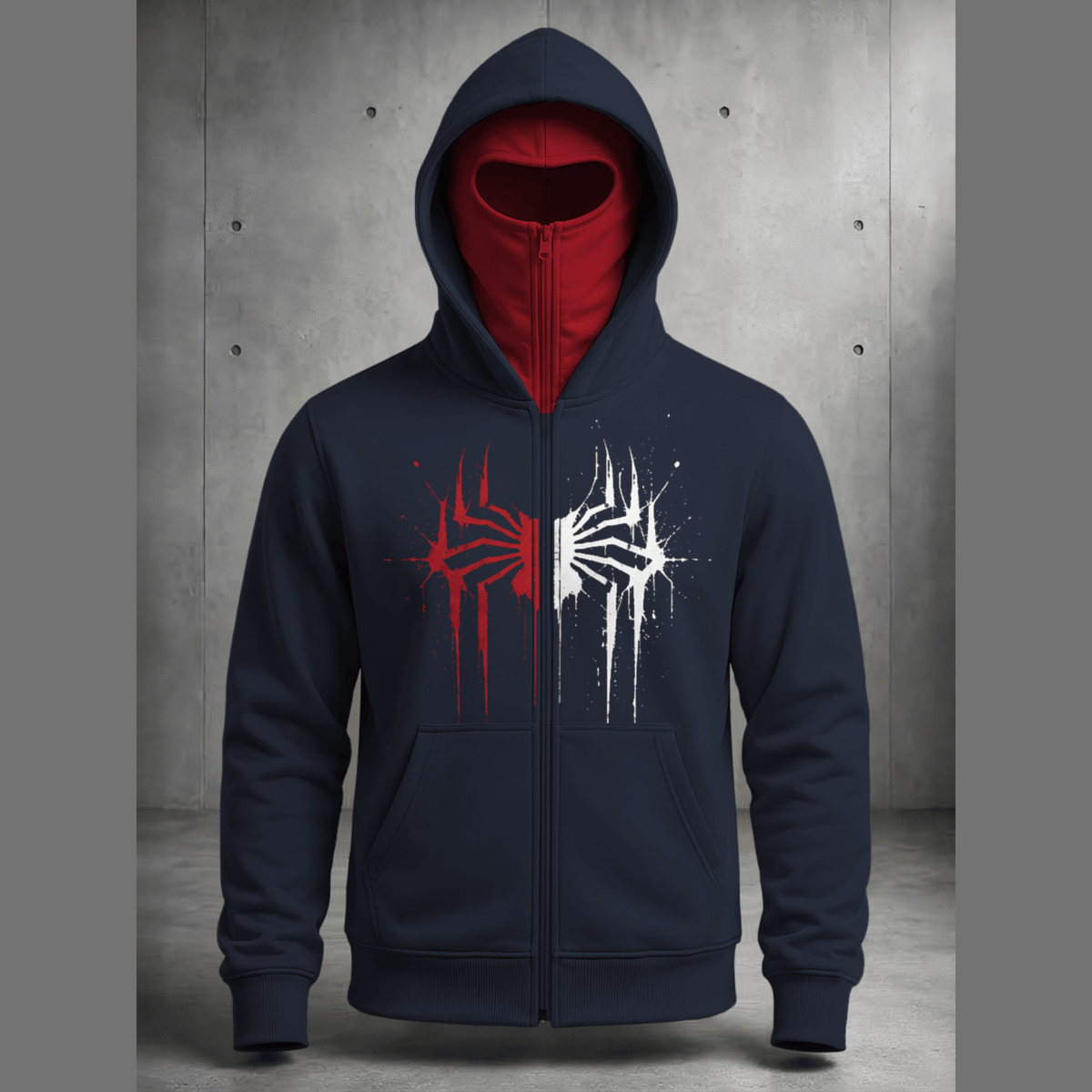 Mens Color Blocked Hooded Mask Jackets