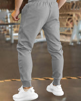 Men Light Grey Cuffed Track Pant