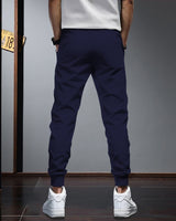 Men Navy blue Cuffed Ankles TrackPant