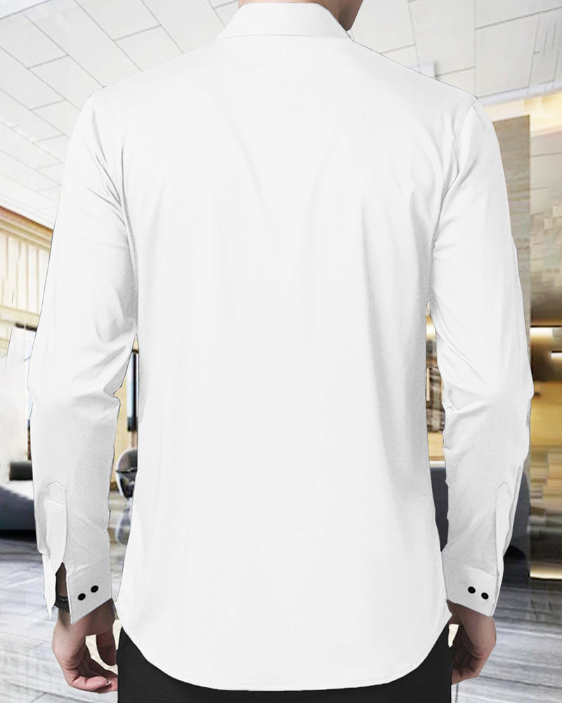 MEN PLAIN WHITE FULL HAND SHIRT