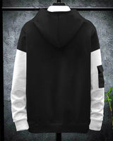 mens hooded black white sweatshirt