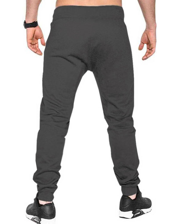 Men Plain Charcoal Black Cuffed Ankles Cotton Jogger TrackPant