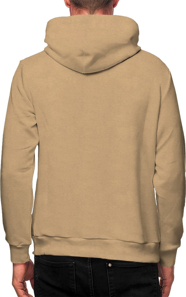 mens hooded plain sweatshirt - beige