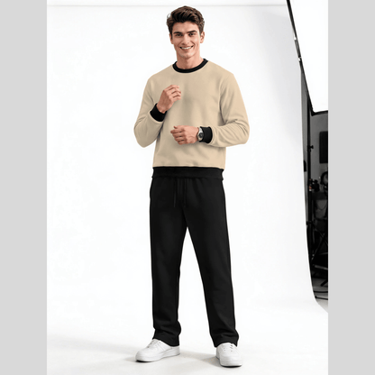 Mens Round Neck Color Blocked Swaeatshirt  Winter Tracksuits