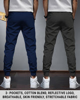 Men Sports Trackpants Combo | Navy blue & Charcoal Black (Pack of 2)