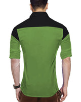 MEN FULL HAND BLACK-OLIVEGREEN SHIRT