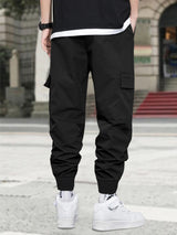 Men Marshmallow Design Black Cargo Pant