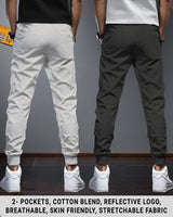 Men Cotton Sports Cuff Ankle Trackpants Combo (Pack of 2) | LightGrey | CharcoalBlack