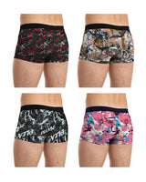 (Pack Of 4) Mens Printed Trunks / 5 Variants