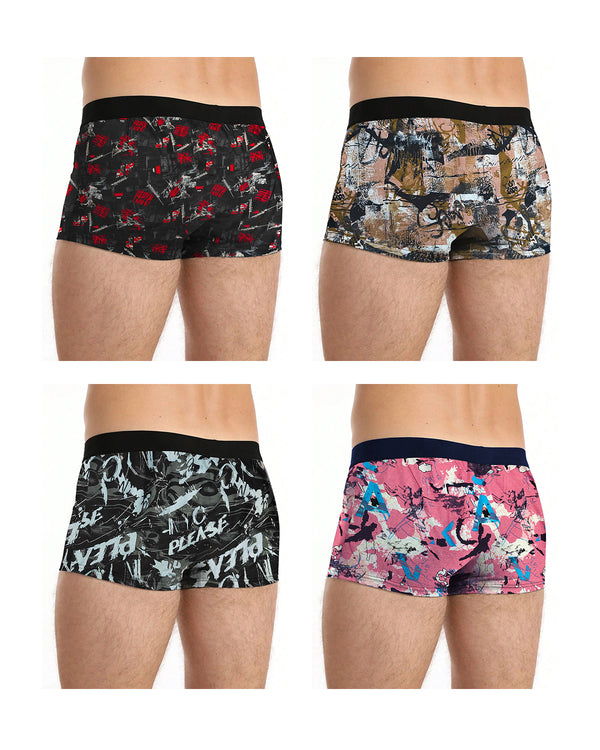 (Pack Of 4) Mens Printed Trunks For / Multicolor