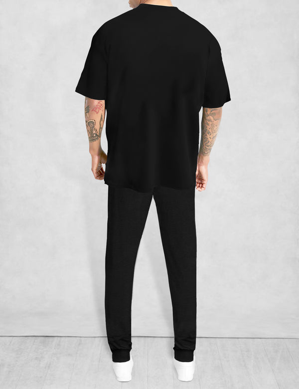 mens tracksuit - oversized tshirt and black jogger