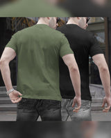 Pack of 2 Men Printed Henley Neck Cotton Blend Multicolor T-Shirt