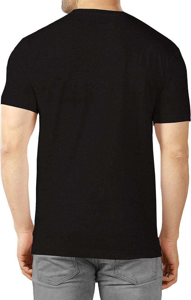 Men Colorblock Round Neck Cotton Blend Black, Yellow T-Shirt