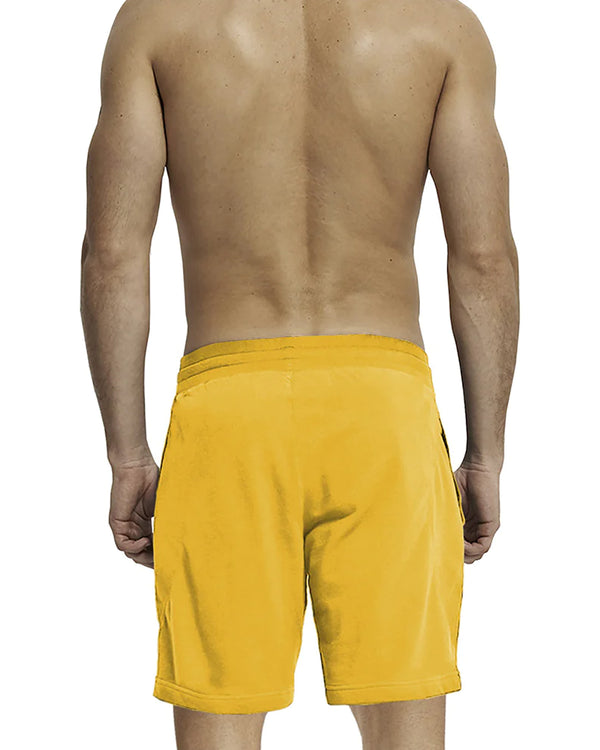 Men Yellow Black Striped Regular Shorts