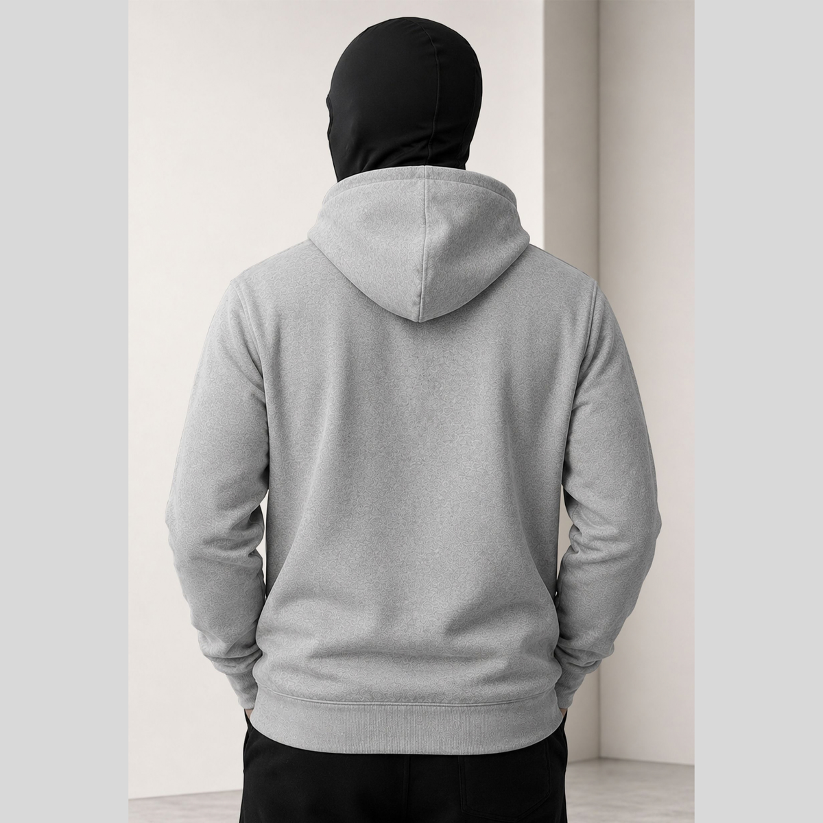 Men Winter Double Capped Hooded Jacket Grey
