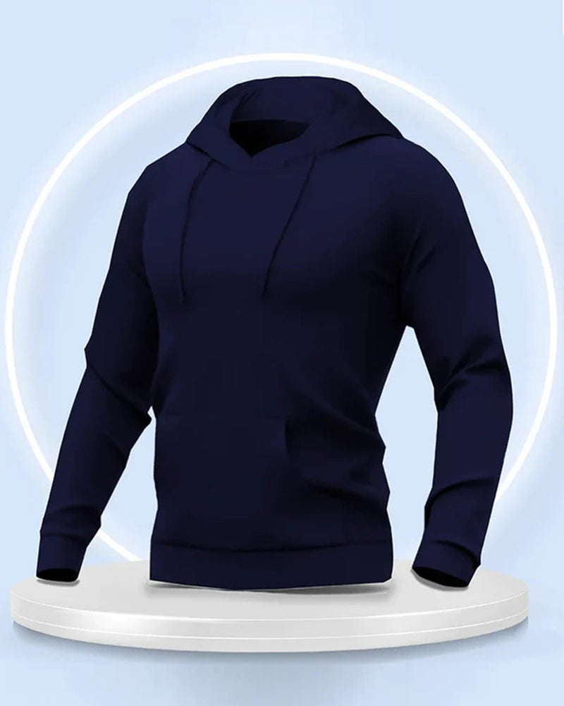 Full Sleeve Fleece Navy Color Plain Sweatshirt