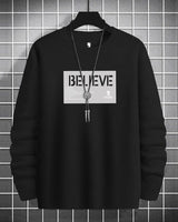 Tracksuit For Men Believe Black T-shirt / Black Printed Trackpant