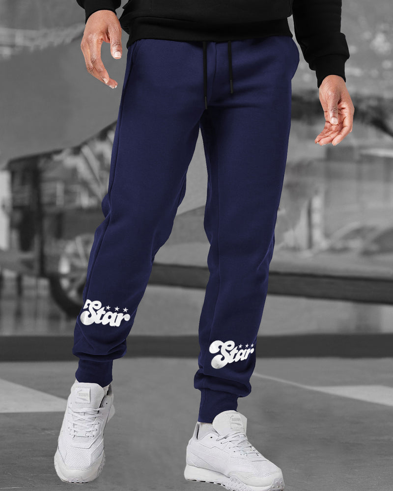 Men Cotton Sports Cuff Ankle Trackpants Combo (Pack of 2) | NavyBlue | LightGrey