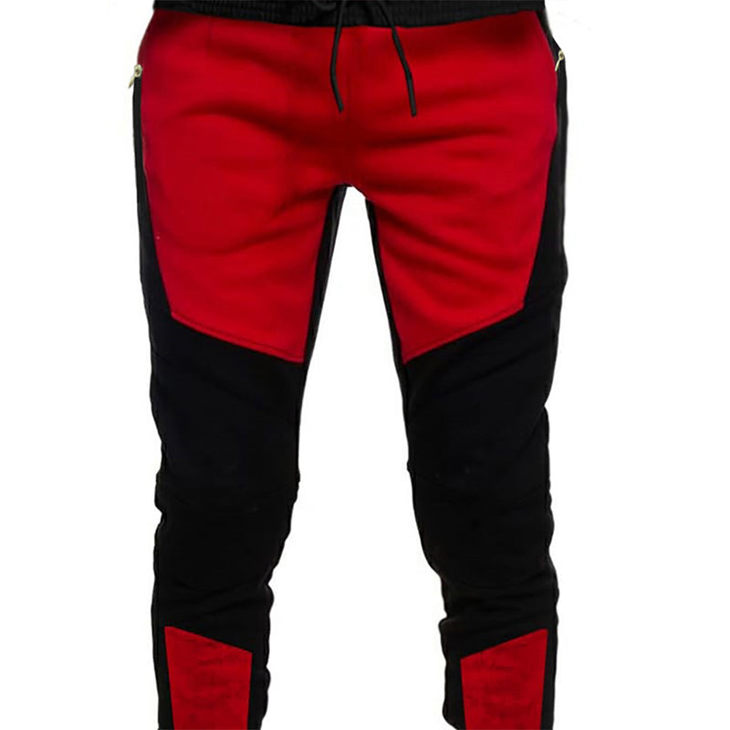 Black & Red Plain Track Pant