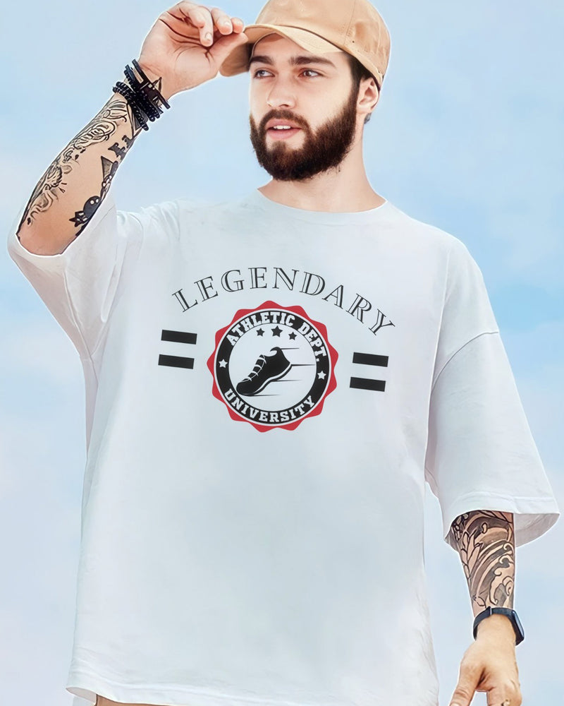 (Pack Of 2) Men Oversized Back Printed T-shirts | White | Black