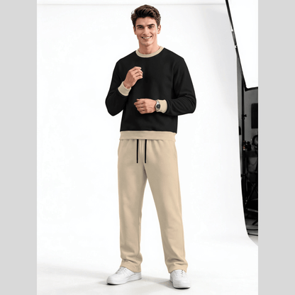 Mens Round Neck Color Blocked Swaeatshirt  Winter Tracksuits
