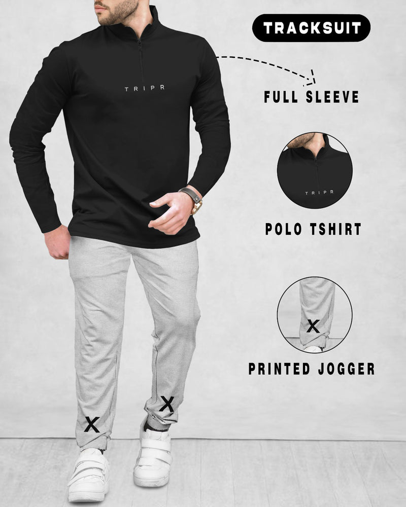 mens tracksuit BLACK-GREY