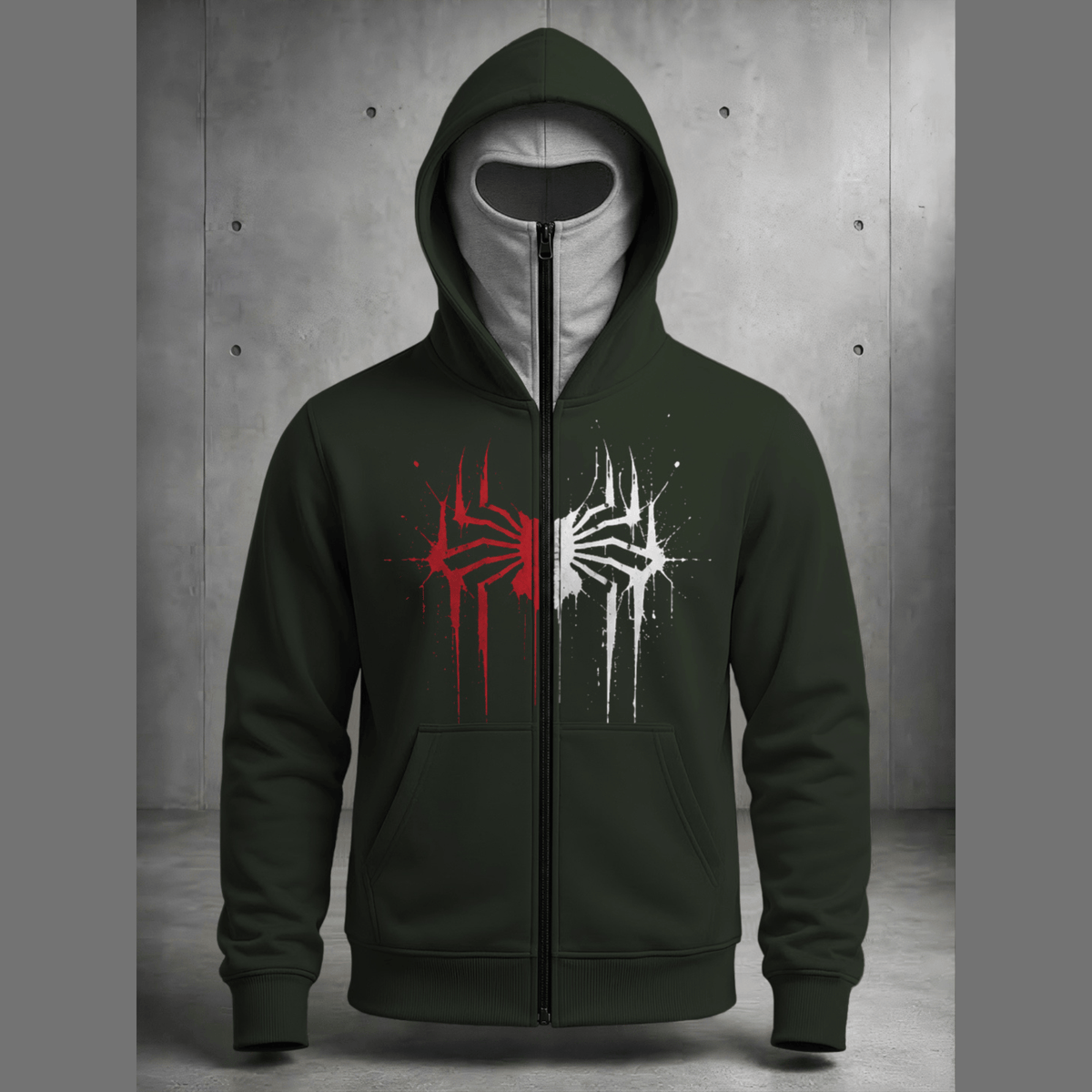 Mens Color Blocked Hooded Mask Jackets